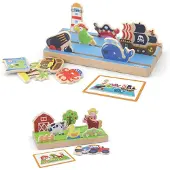 Viga 50183 Set "closer-further" 2in1 sea adventure and farm