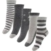 Minymo Sock W. Pattern (5-Pack) - Grey - 35-38