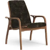 Swedese Laminett nojatuoli öljytty saksanpähkinä/lampaannahka Espresso (ruskea)