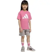 Adidas Treenipuku 'ESSENTIALS T-SHIRT' harmaa / vaalea pinkki / valkoinen