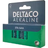 Deltaco AAA-alkaliparistot 20 kpl:n pakkaus