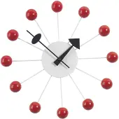 Vitra Ball-seinäkello punainen/hopea ø 33 cm