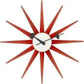Vitra Sunburst-seinäkello punainen ø 47 cm