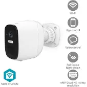 Nedis SmartLife Ulkokamera Spotlight 4MP Quad HD 1440p / 2560x1440 IP66 Maks. akunkesto: 10 Kuukautta MicroSD (ei sisälly) / Pilvipalvelutallennus (va