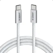 Anker 2.0 USB-C Zolo -kaapeli, PD3.1 240W, punottu, 1m, valkoinen