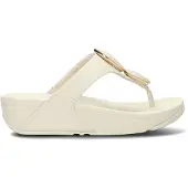 FitFlop Lulu Marbled-Stone Toe-Post Sandals - Cream - 41