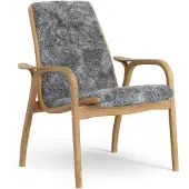 Swedese Laminett nojatuoli öljytty tammi/lampaannahka Scandinavian Grey (harmaa)