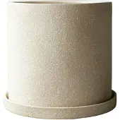 DBKD Grow ruukku Ø30 cm aluslautasella Creme structure