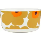 Marimekko Unikko kulho 5 dl, valkoinen/karamelli/oranssi