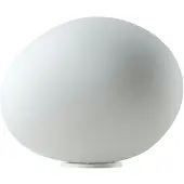 Foscarini Design-pöytävalaisin Gregg grande, himmennettävä, Valkoinen/opaali, Olohuone/ruokailutila, Lasi, Design