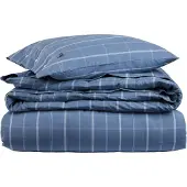 Lexington Checked Cotton Poplin Bed Set - Blue - 220X220/50X60X2