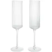 Ferm Living Ripple Champagne flutes samppanjalasit 15 cl 2-pack Kirkas