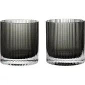 Ferm Living Ripple tumbler lasi 25 cl 2-pack Savutettu harmaa