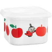Muurla Mumin emalipurkki kannella 0,67 L Joyfull Apples-punainen