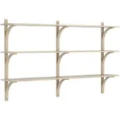 Swedese Levi Wall Shelf 180 Cm Medium Brass / White Pigmented Oak - Seinähyllyt Tammi Valkopigmentoitu tammi - 20926|E380