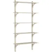 Swedese Levi hylly 5 hyllytasoa Valkopigmentoitua saarnia messinki, 90 cm