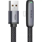 Mcdodo Kulmaliitin USB Lightning -kaapeli 36W iPhone 12 13 14:lle, musta 1M
