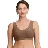 Chantelle Soft Stretch Padded V-Neck Top - Brown - M/L