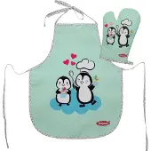 Heless Set of children's apron and oven glove Penguin