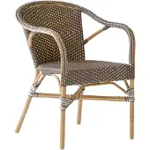 Sika-Design Madeleine Kahvilatuoli Käsinojalla Ruskeanharmaa - Tuolit Rottinki Taupe - 9187WHCP