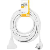 Deltaco – Earthed extension cable 1x CEE 7/3, 1x CEE 7/7, childproof, 10m, white (GT-0902)