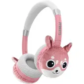 STREETZ – BT20 Kids Bluetooth plush headphones, mic, pink (BT20-PNK)