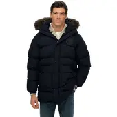 Superdry for man. M5012208A Long Parka Everest Baffled navy (XL), Casual, Polyester