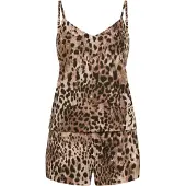 LASCANA Pyjamashortsit beige / ruskea / musta