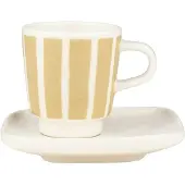Marimekko Piccolo espressokuppi ja lautanen White-sand, 5 cl