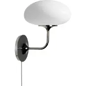 Gubi Stemlite seinävalaisin Black chrome-opaalilasi