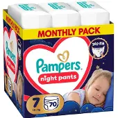 Pampers Night Pants -vaipat, koko 7, 70 kpl