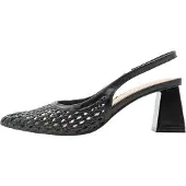 Bianco Biamaralyn Slingback Weaved Faux Leather - Black - 36