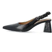 Bianco Biamaralyn Scrunchie Slingback Faux Leather - Black - 36
