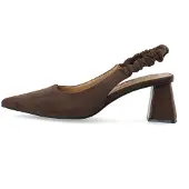 Bianco Biamaralyn Scrunchie Slingback Faux Suede - Brown - 37