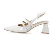 Bianco Biamaralyn Mary Jane Slingback Faux Leather - Cream - 37