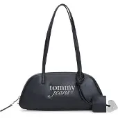 Tommy Hilfiger Olkalaukku 'Metal Logo Shoulder' musta / hopea