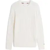 Tommy Hilfiger Mock Cable Crew Neck - Cream - S