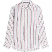 Tommy Hilfiger Paita 'Regular Fit Textured Stripe Pure' opaali / kirsikanpunainen / valkoinen