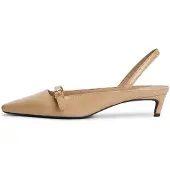 Tommy Hilfiger Th Buckle Kitten Slingback Pump - Beige - 36