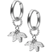 Wildcat Crystal Fan Hoops Pair - Srebrna, Bela