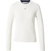Calvin Klein Jeans Neulepaita 'Textured Long Sleeve' valkoinen