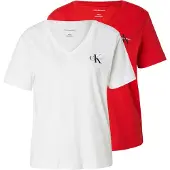Calvin Klein Jeans Paita 'Monologo T' vaaleanpunainen / musta / valkoinen