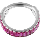 Wildcat Maharani Ruby Baguette Clicker - Silber, 10,0 mm
