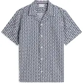 Tommy Hilfiger Linen Blend Aop Ss Rf Shirt - Navy - L