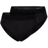 Schiesser Rio Period Panties, 2-Pack, Lace, Black/Dark Blue - Care - Black - XXL
