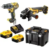 DeWalt Työkalusarja DCK2020P2T-QW (DCG405 + DCD791); 18 V; 2x5,0 Ah akku