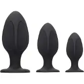 Ouch! Diamond Shape Butt Plug Set, mustan värinen anaalitappien setti
