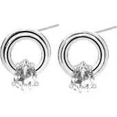 Sno of sweden Callie Plain Crystal Circle Ear Silver Clear Onesiz