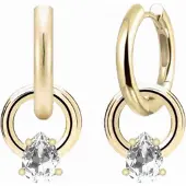 Sno of sweden Callie Plain Pendant Ring Ear Gold Clear Onesize