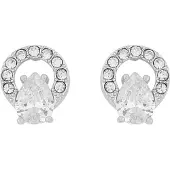 Sno of sweden Callie Crystal Circle Ear Silver Clear Onesize
